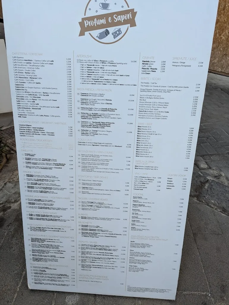 Menu_Profumi e Sapori Bar Pranzo Cena pasta 🍝 e Aperitivi_Provincia di Siracusa_image_3