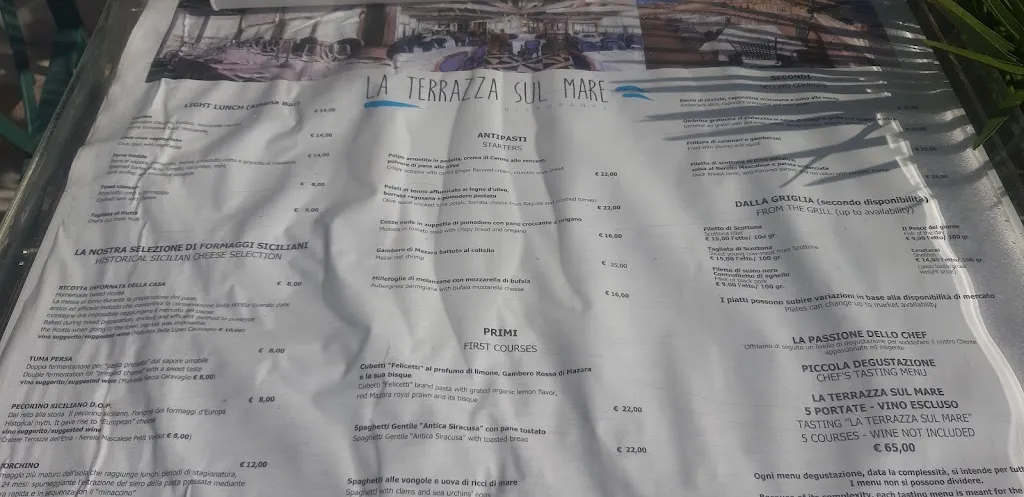 Menu_La Terrazza del Grand Hotel Ortigia. Ristorante vista mare - Cucina Mediterranea - Ortigia ._Provincia di Siracusa_image_1