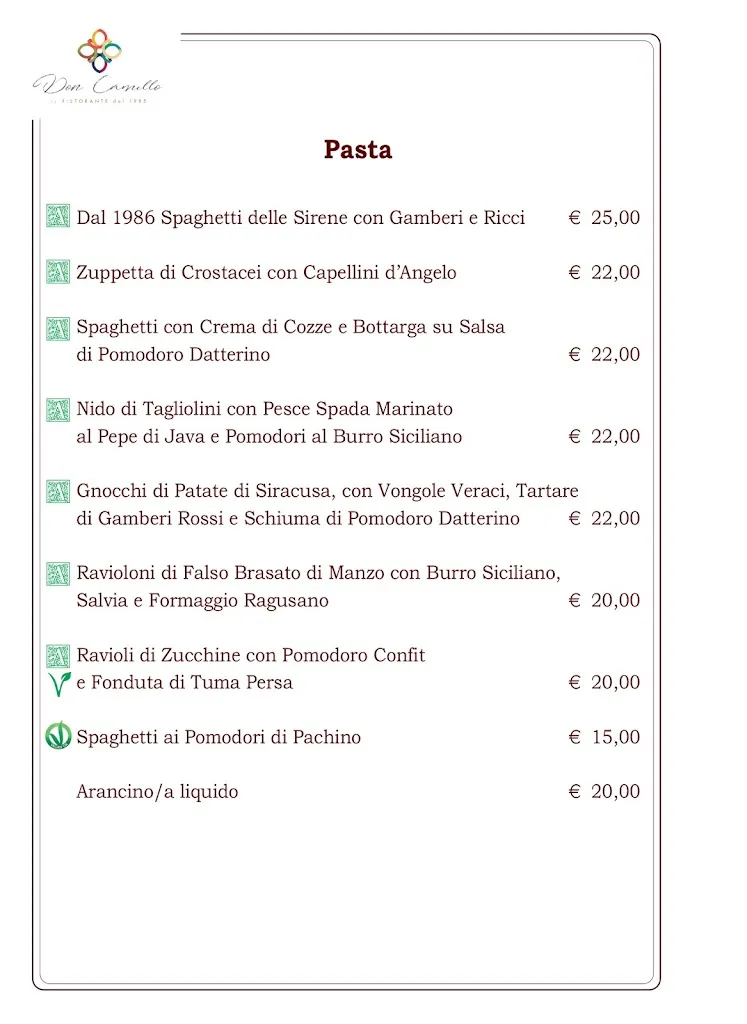 Menu_Ristorante Don Camillo - Ortigia - Siracusa_Provincia di Siracusa_image_4