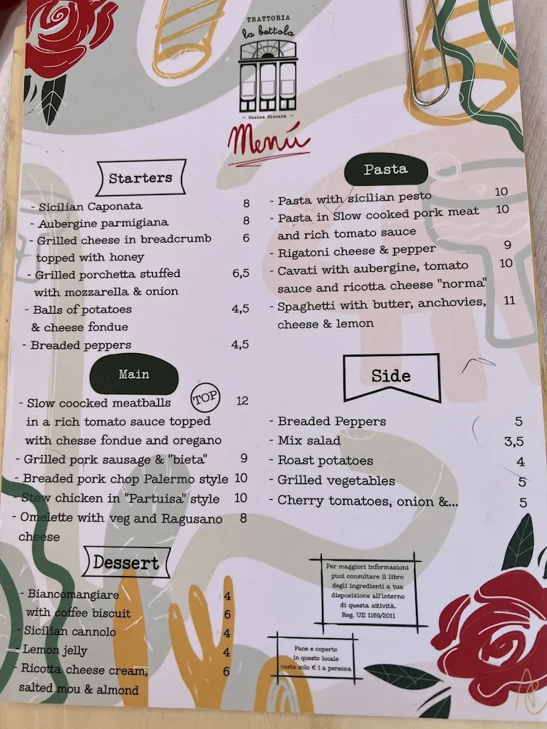 Menu_Trattoria La Bettola_Ragusa_image_1