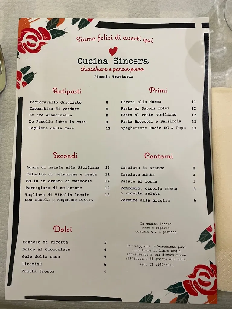 Menu_Cucina Sincera - Chiacchiere e Pancia Piena_Ragusa_image_1