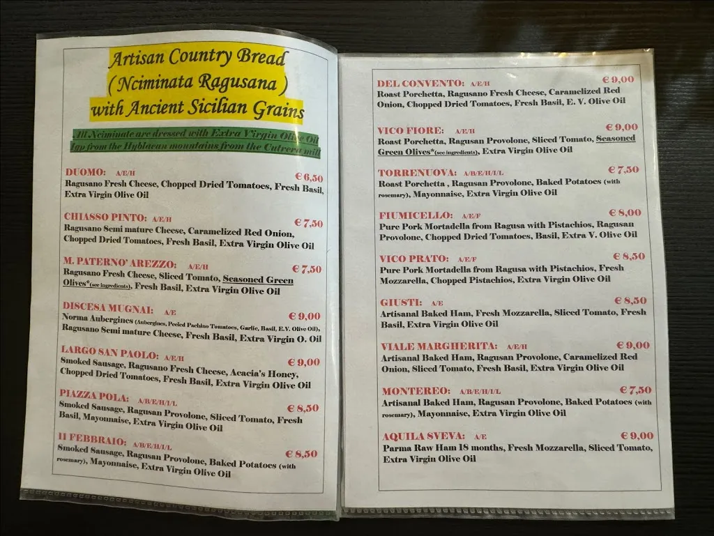 Menu_Osteria del Pane Cunzato_Ragusa_image_1