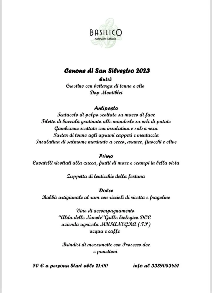Menu_Basilico ristorante trattoria_Ragusa_image_1