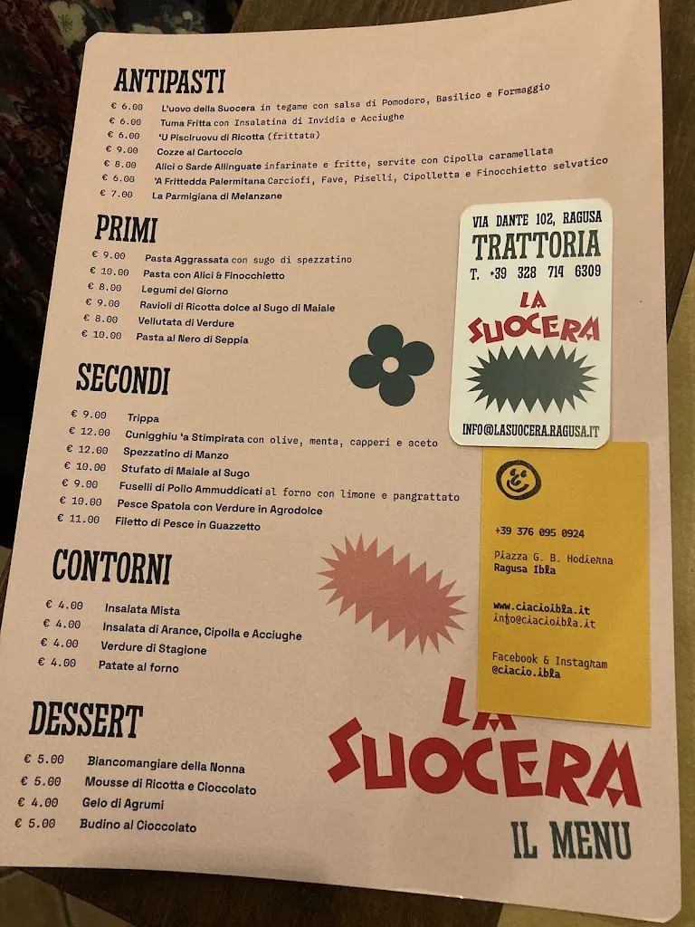 Menu_Trattoria La Suocera_Ragusa_image_1