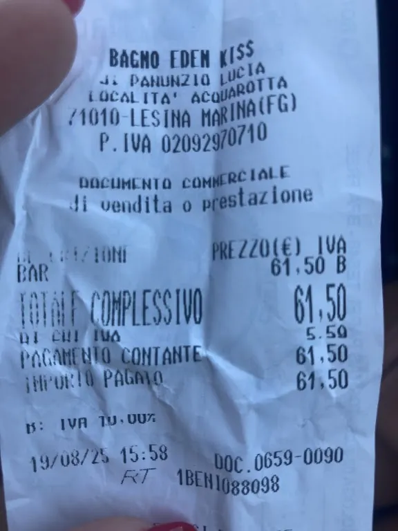 Asia Raffaeli_Lido Eden Kiss Ristorante_Lesina_review