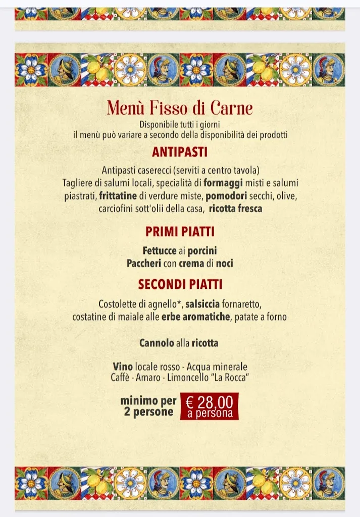 Menu_LA ROCCA ALBERGO RISTORANTE SALA RICEVIMENTI PIZZERIA_Roccapalumba_image_3