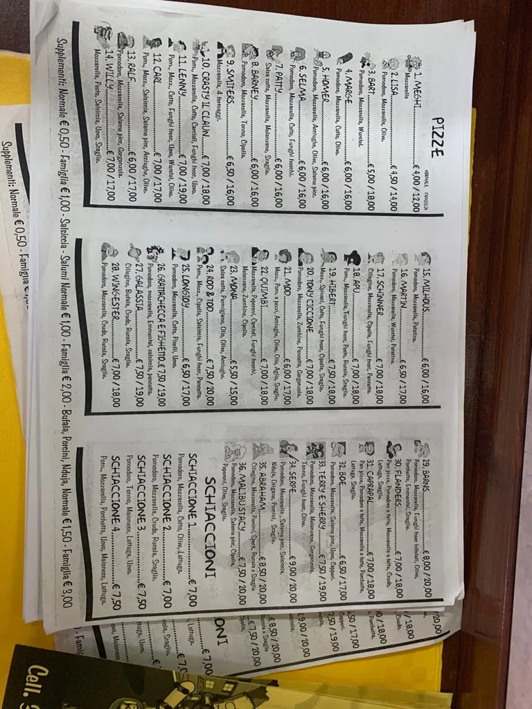 Menu_Pizzeria Simpsons_Riesi_image_1