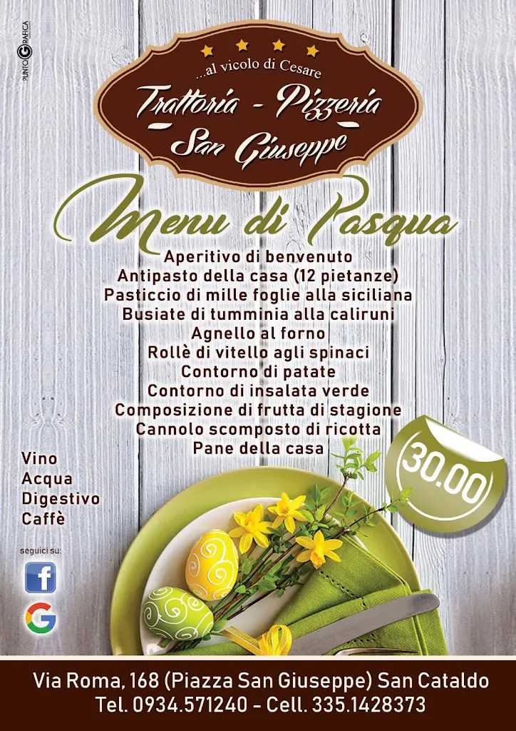 Menu_Trattoria Pizzeria San Giuseppe_San Cataldo_image_1