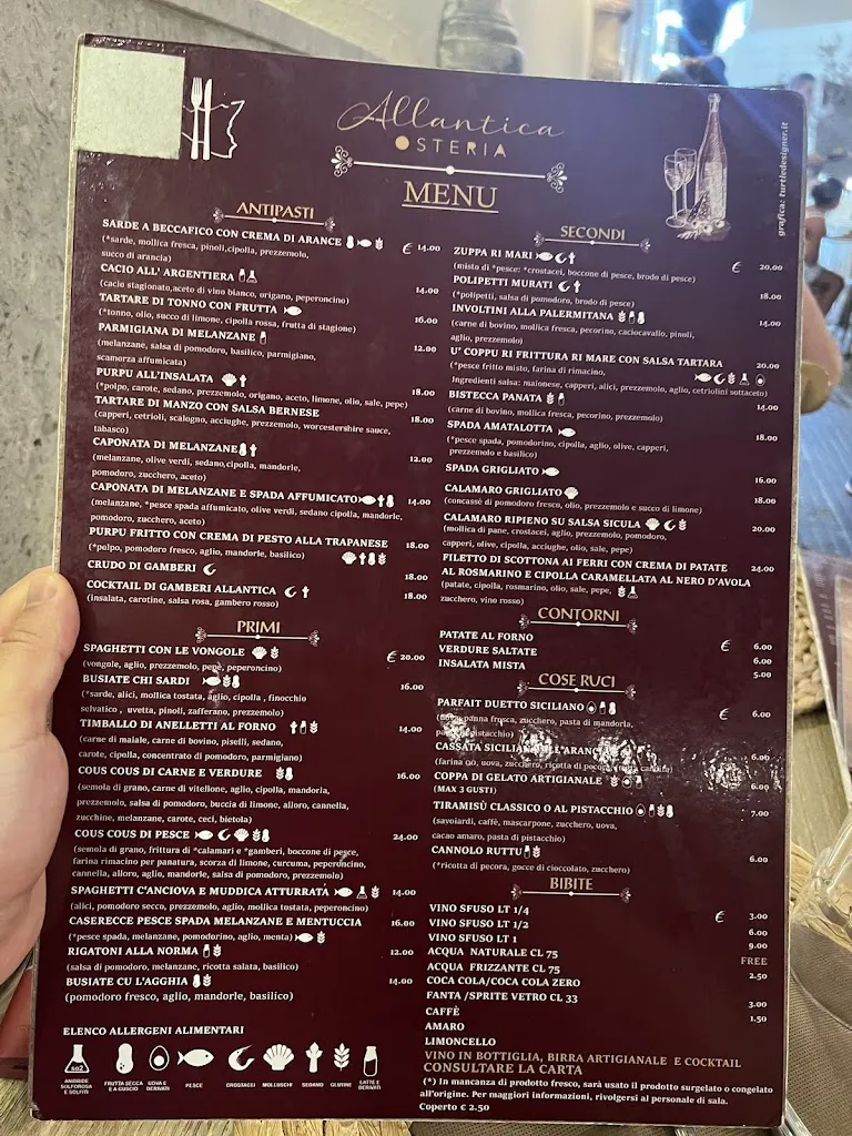 Menu_Allantica osteria_San Vito Lo Capo_image_1