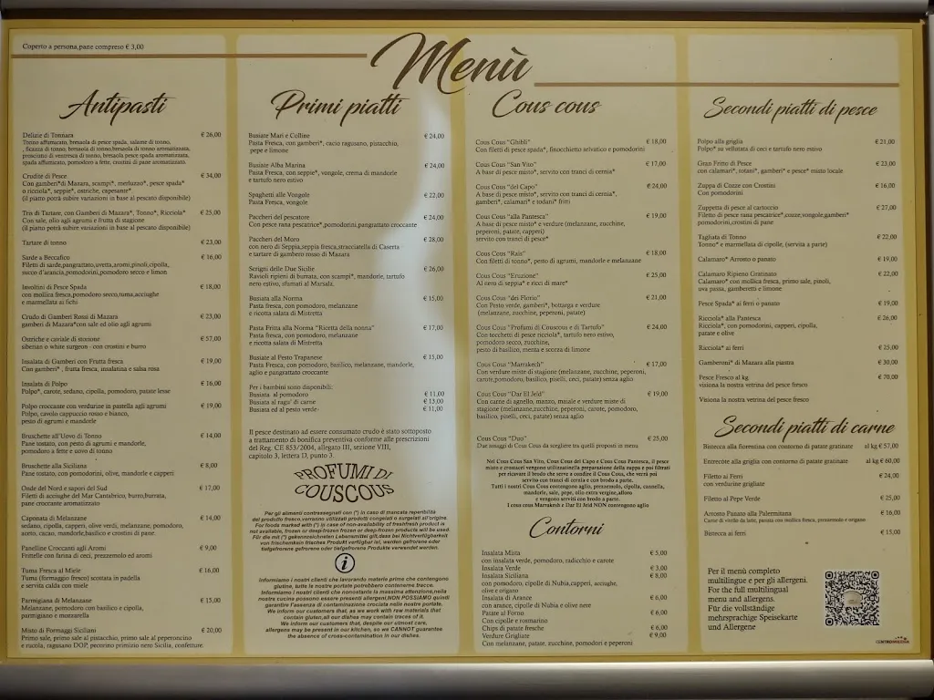 Menu_Ristorante Profumi di Cous Cous_San Vito Lo Capo_image_1