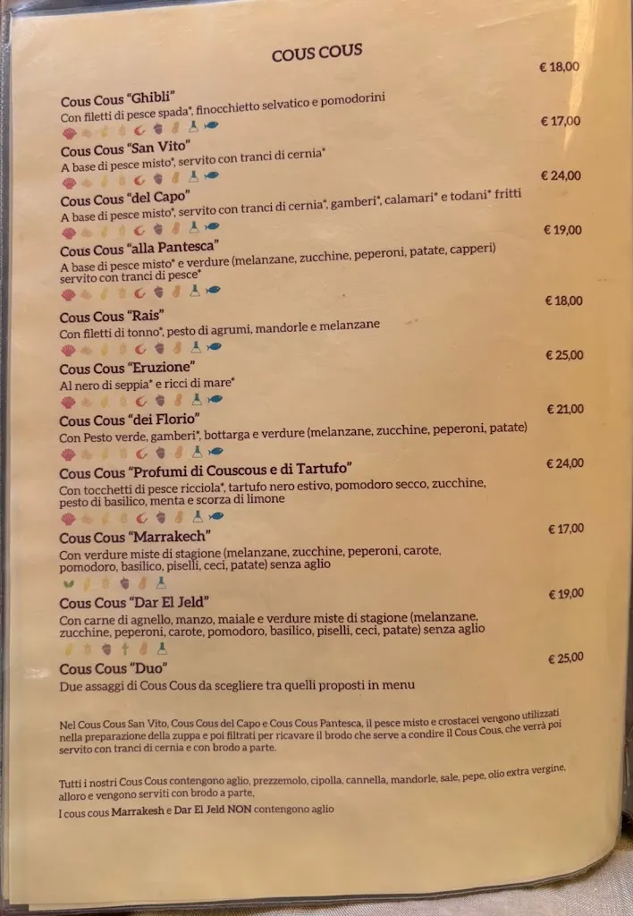 Menu_Ristorante Profumi di Cous Cous_San Vito Lo Capo_image_2