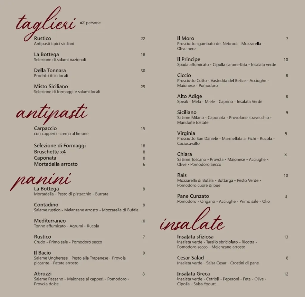 Menu_Bottega Sugameli_San Vito Lo Capo_image_1
