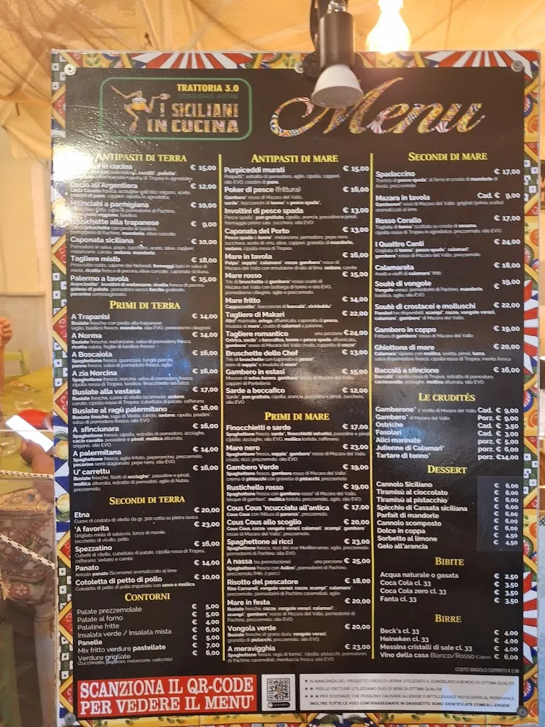 Menu_Trattoria 3.0 I Siciliani in Cucina_San Vito Lo Capo_immagine_1