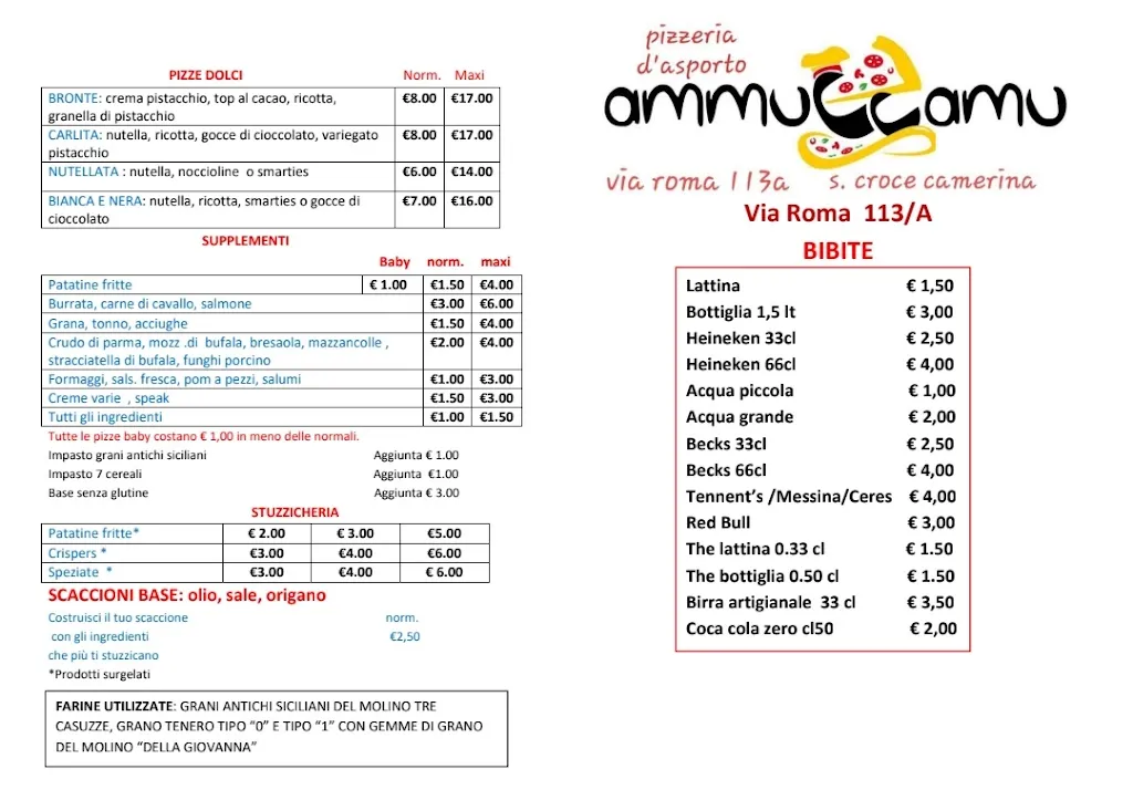 Menu_Ammuccamu Pizzeria D'asporto_Santa Croce Camerina_image_2