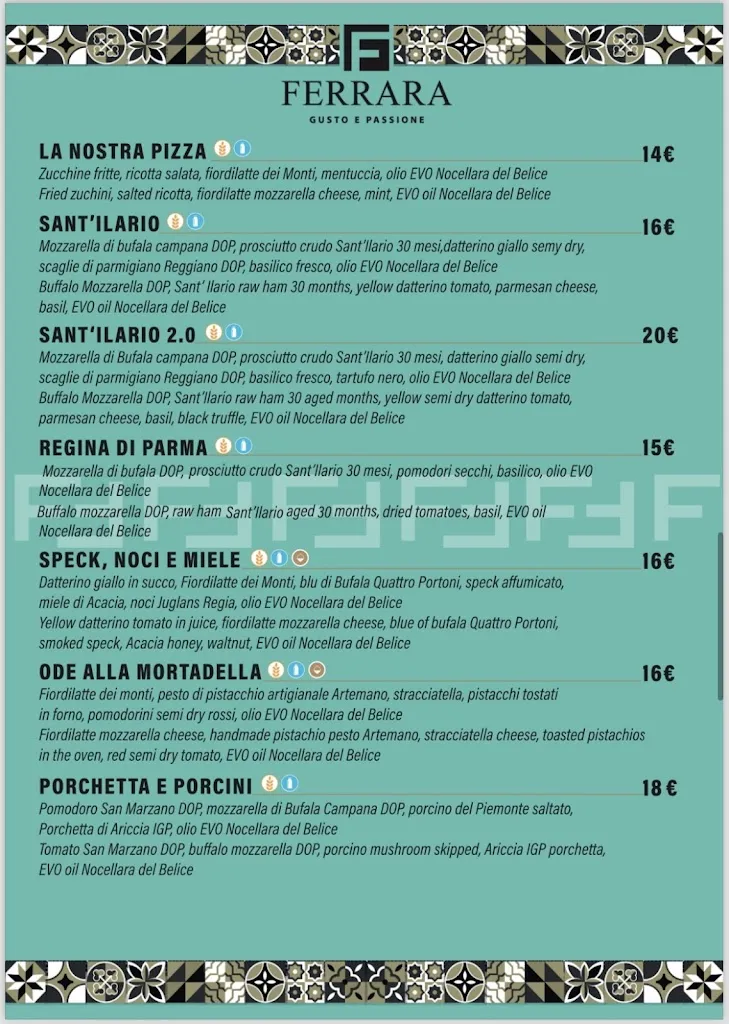 Menu_Ferrara gusto e passione, ristorante a base di pesce , pizzeria napoletana e conteporanea_Santa Teresa di Riva_image_3