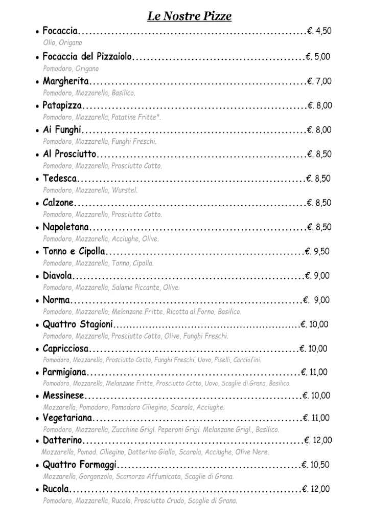 Menu_Ristorante Pizzeria ed Enoteca a Santa Teresa di Riva - Fronte Mare_Santa Teresa di Riva_image_1