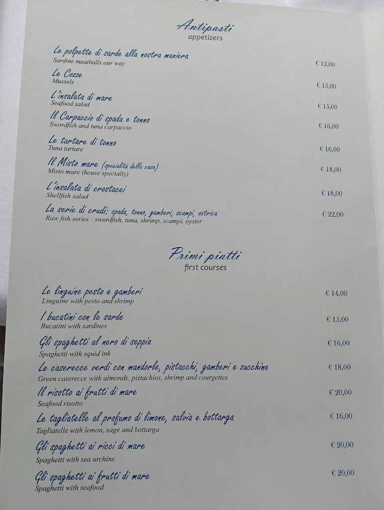 Menu_La Scogliera Restaurant~Tavern of the sea_Siculiana_image_1