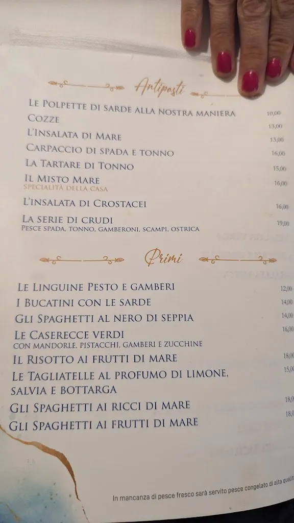 Menu_La Scogliera Restaurant~Tavern of the sea_Siculiana_image_4