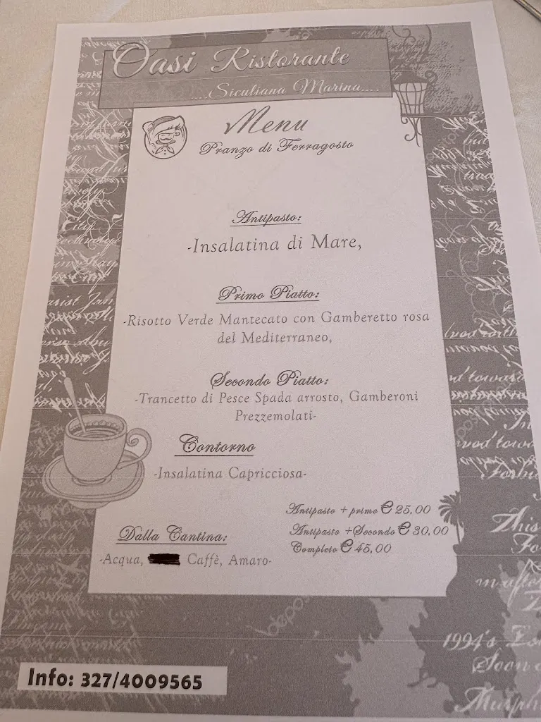 Menu_Ristorante Pizzeria Oasi Bar_Siculiana_immagine_1