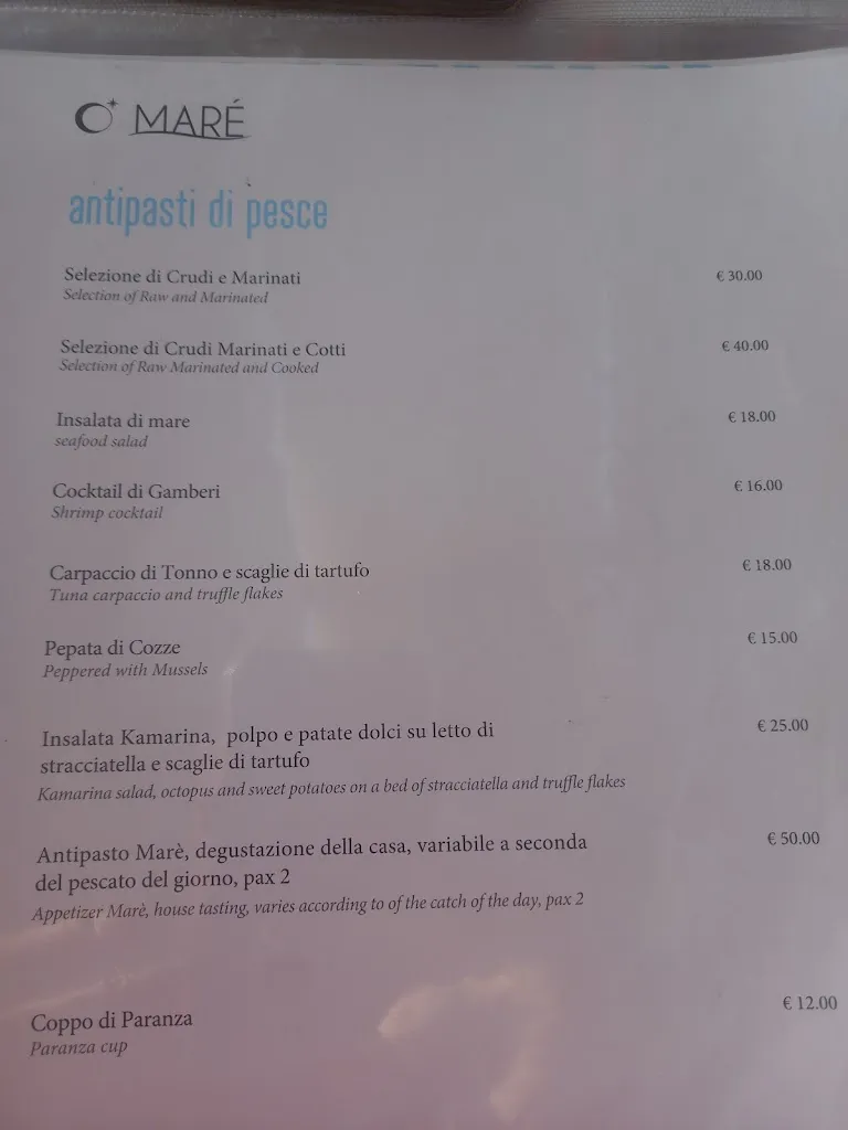 Menu_Lido Maré - Ristorante Lounge_Scoglitti_immagine_1