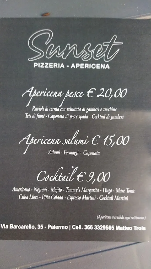 Menu_sunset apericena pizzeria_Sferracavallo_image_1