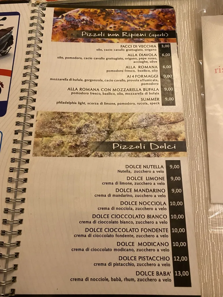 Menu_Pizzeria Pizzoleria 