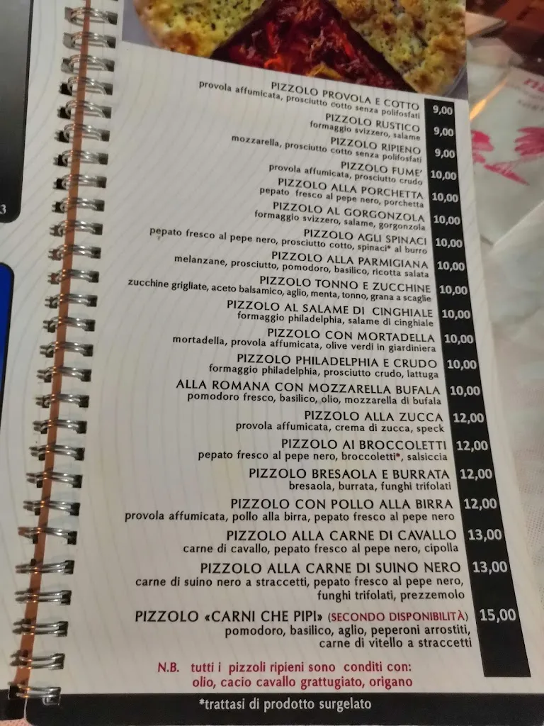 Menu_Pizzeria Pizzoleria 