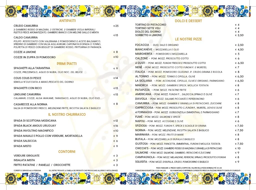 Menu_Camurria Pizzeria-Churrascaria_Tre Fontane_image_3