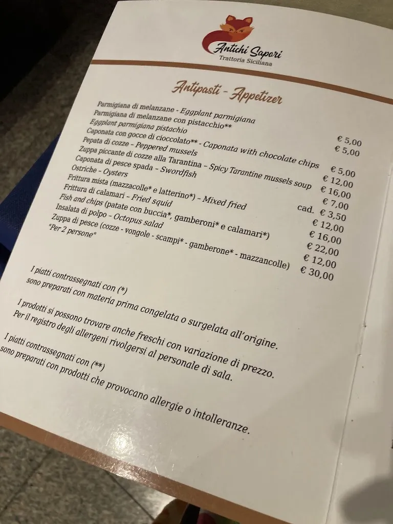 Menu_Antichi Sapori Trattoria Siciliana_Trecastagni_image_4