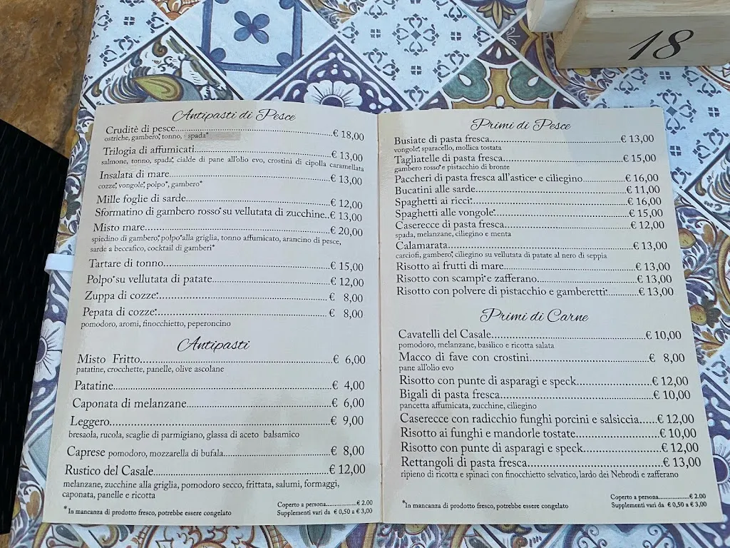 Menu_Ristorante @ B&B Il Casale di Federico_Villaseta_image_1