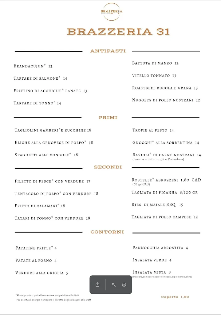 Menu_Brazzeria 31 - Pizzeria e Brasserie a Ventimiglia_Ventimiglia di Sicilia_image_4