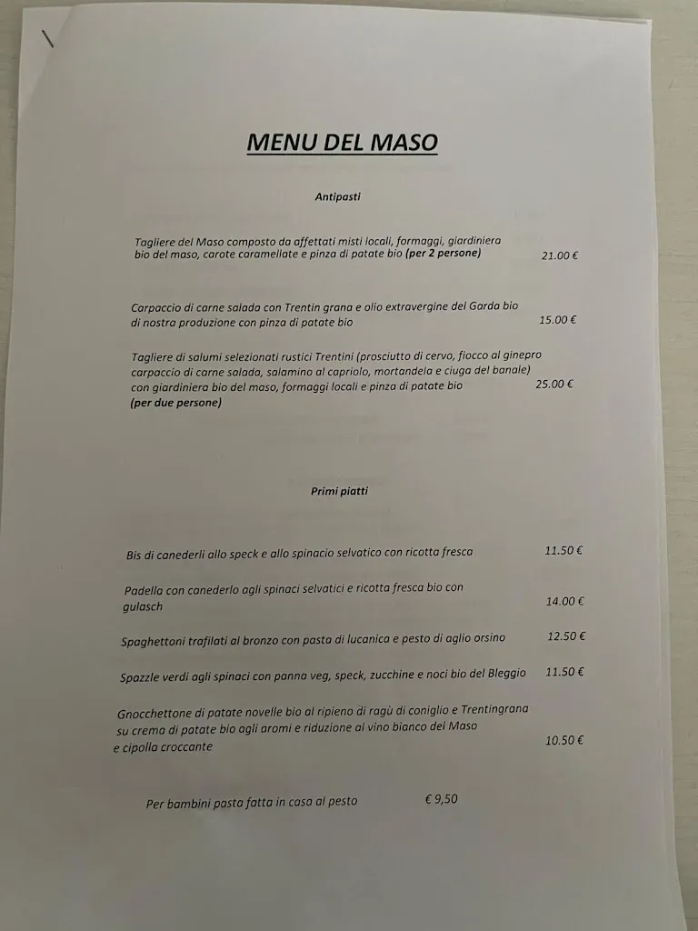 Menu_Agriturismo Maso Alle Rose & Restaurant_Bleggio Superiore_immagine_1
