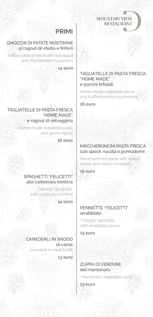 Menu_DOSS Alpine Style - Attic Restaurant - Bar - Rifugio_Bolbeno_image_1