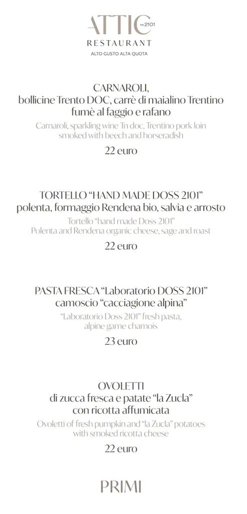 Menu_DOSS Alpine Style - Attic Restaurant - Bar - Rifugio_Bolbeno_image_3