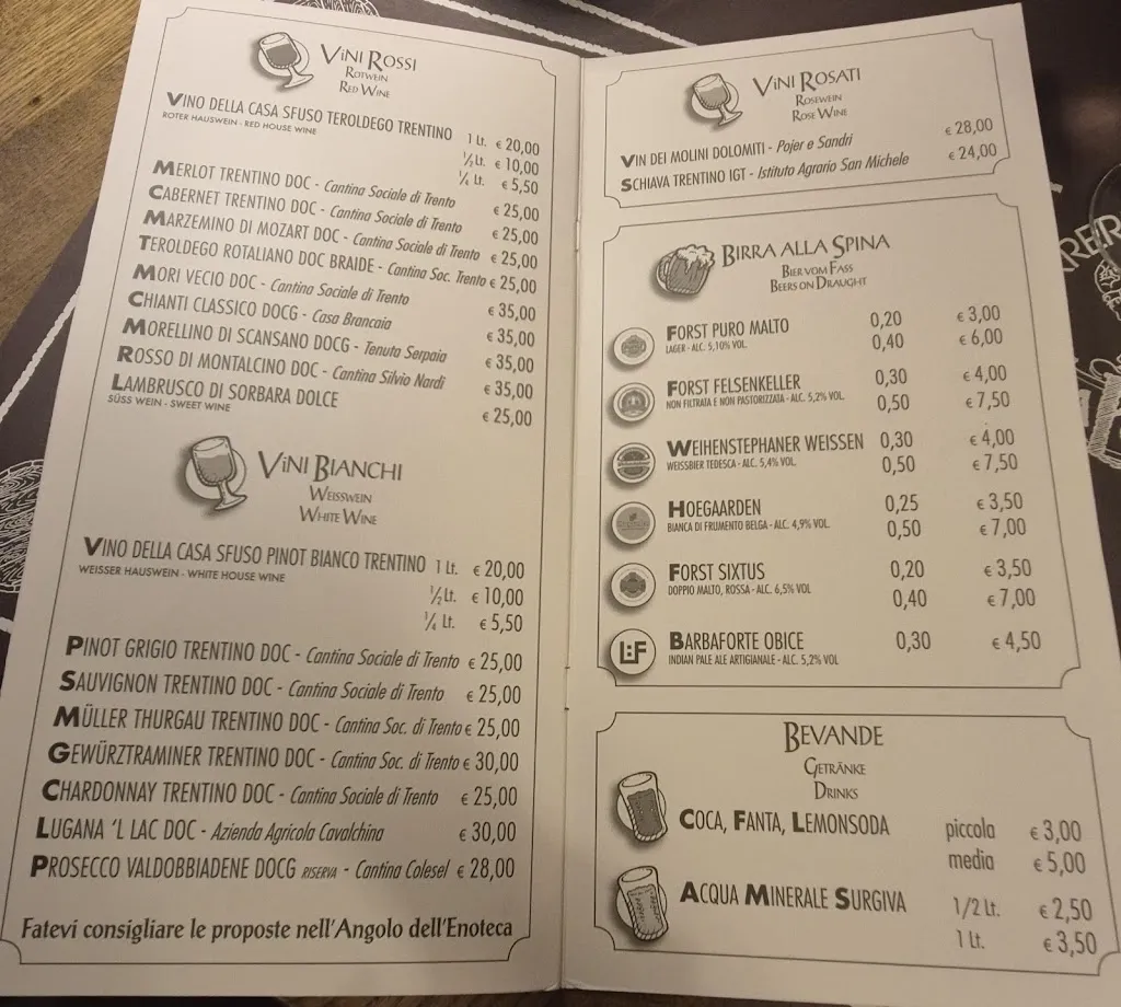 Menu_Taverna La Botte - Pizzeria Birreria_Andalo_image_1