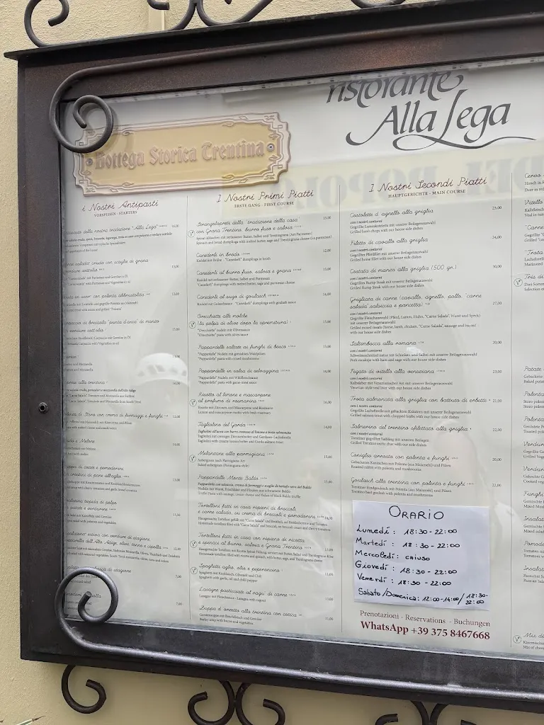 Menü_Ristorante alla Lega_Bolognano-Vignole_Bild_2