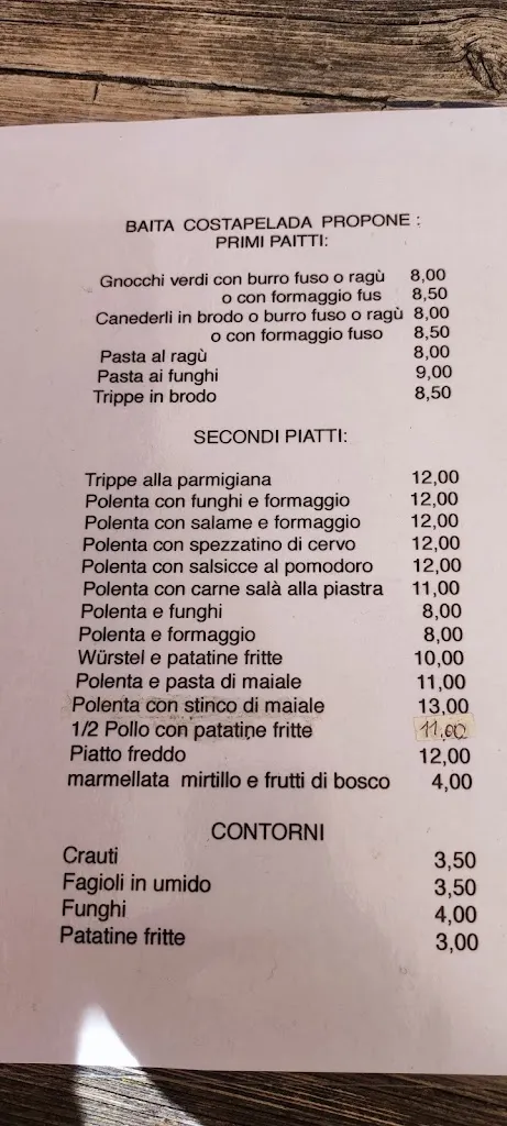 Menu_Baita Costapelada Brentonico_Brentonico_immagine_2