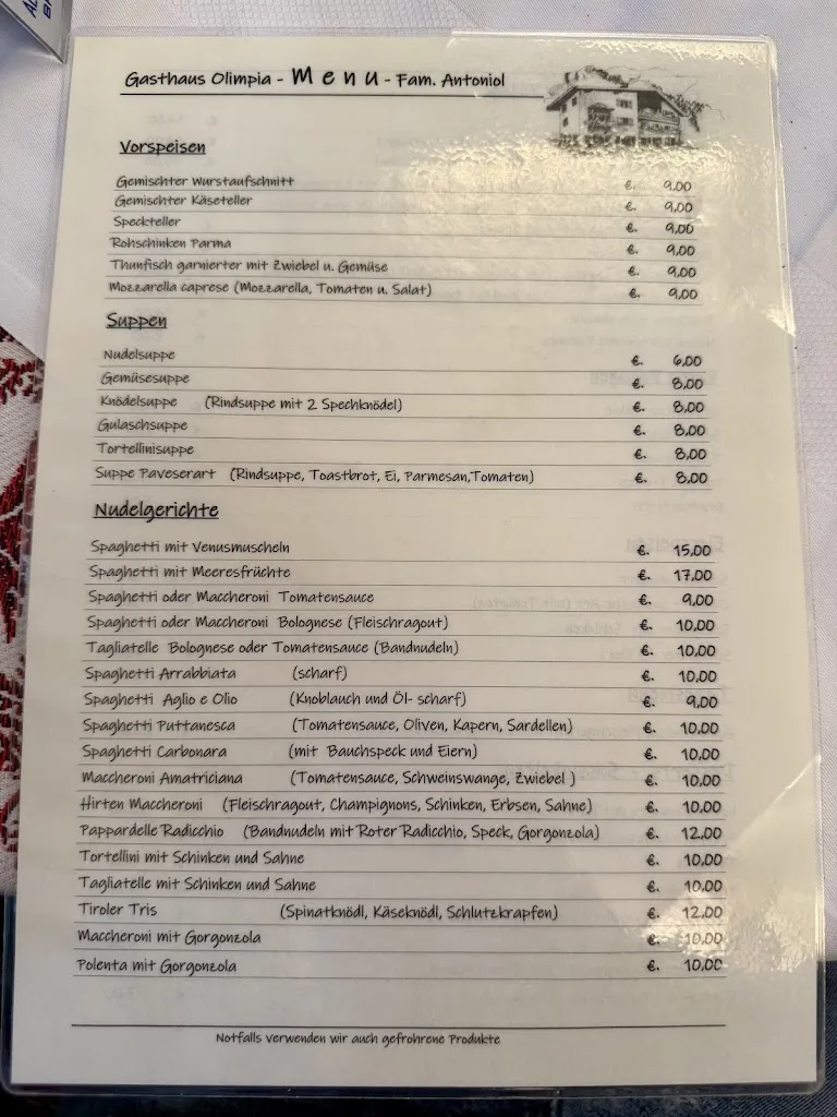 Menu_Bar Restaurant Olimpia_Brennero - Brenner_image_1