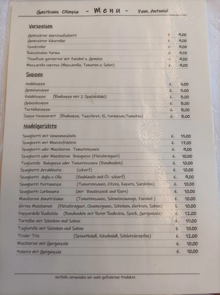 Menu_Bar Restaurant Olimpia_Brennero - Brenner_image_4