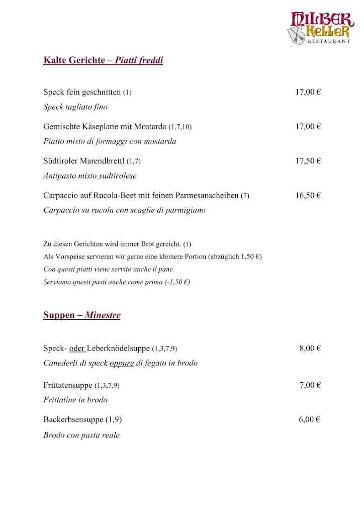 Menu_Restaurant Hilberkeller_Caines - Kuens_image_1