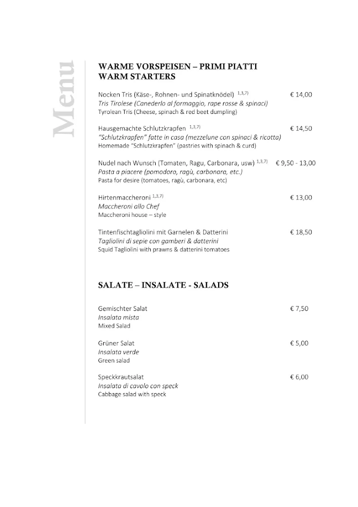 Menu_Restaurant Bar Plose - Stodl_Bressanone_immagine_2
