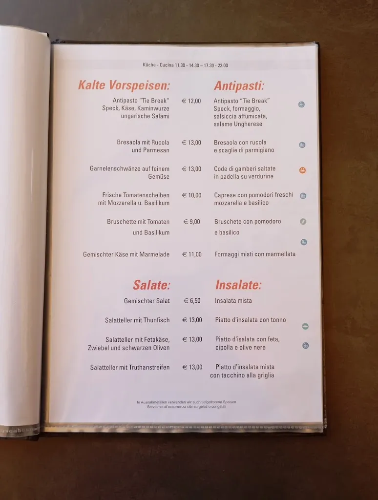 Menu_Restaurant Pizzeria Tie Break_Campo di Trens_image_2