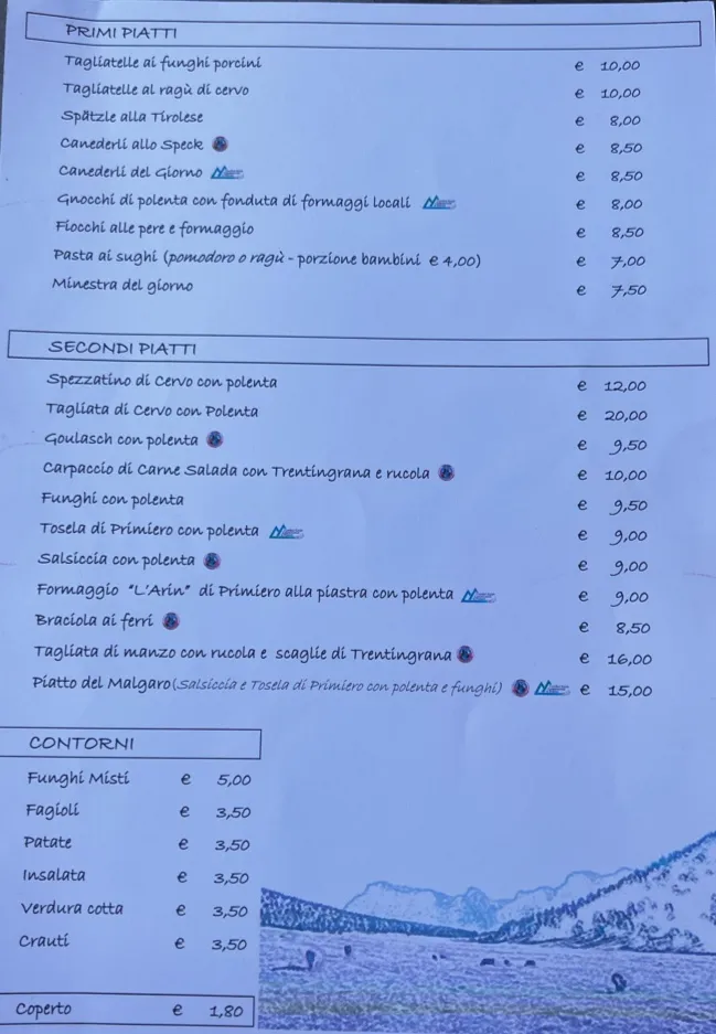 Menu_Albergo Ristorante Miralago Calaita_Canal San Bovo_immagine_3