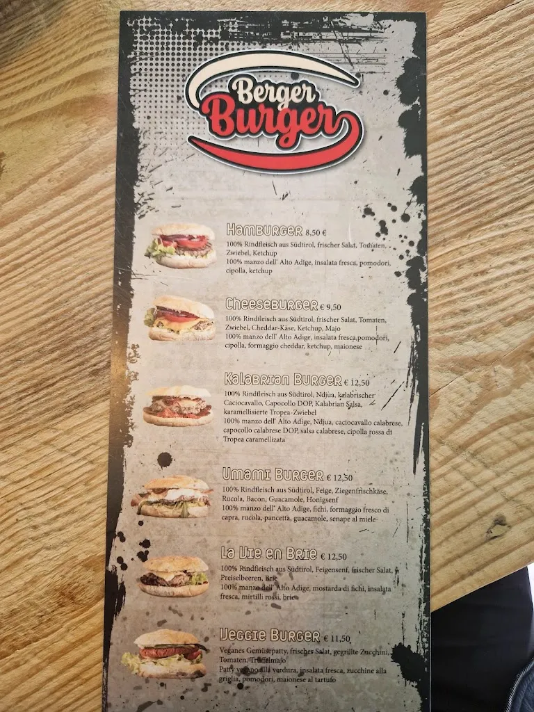 Menu_The Berger Bar_Campo Tures_immagine_1