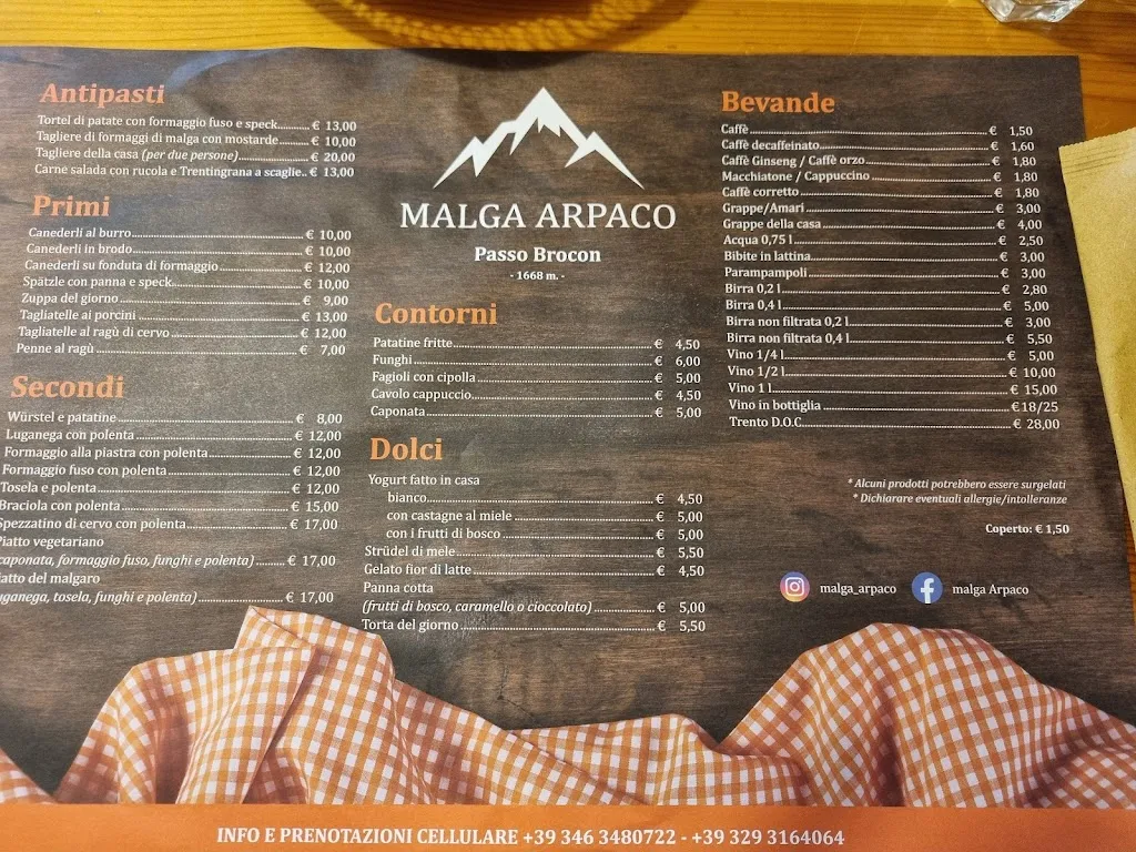 Menu_Agritur Malga Arpaco_Castello Tesino_immagine_3