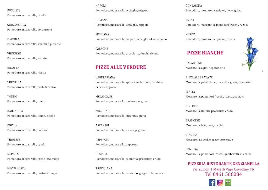 Menu_Pizzeria Ristorante Genzianella_Cavedine_image_1