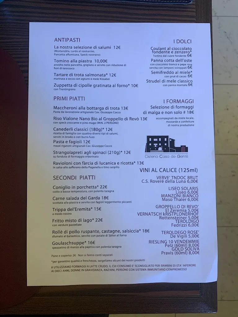 Menu_Osteria Casa De Gentili_Coredo_image_1