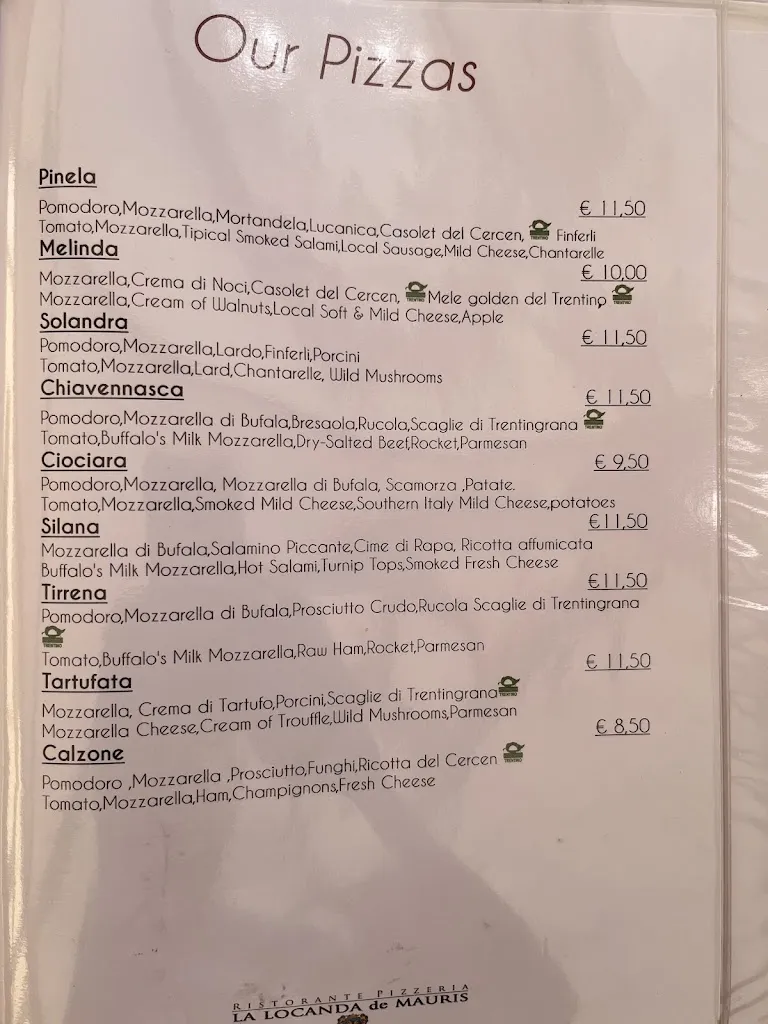Menu_Pizzeria Ristorante la Locanda de Mauris_Commezzadura_image_2