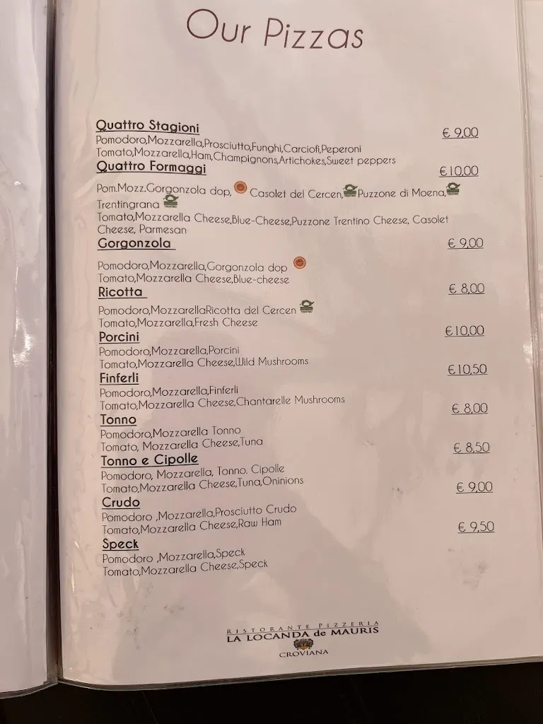 Menu_Pizzeria Ristorante la Locanda de Mauris_Commezzadura_image_4