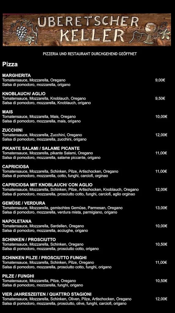 Menu_Überetscher Keller - Restaurant/Pizzeria/Grill_Cornaiano_image_1